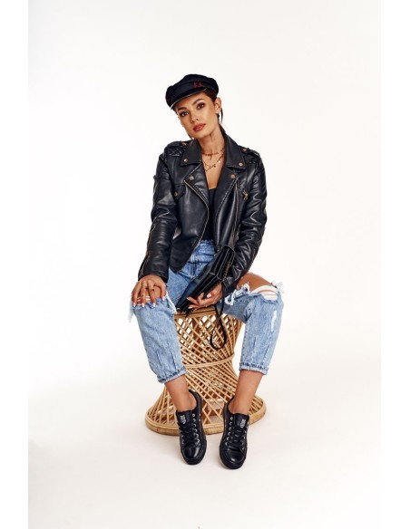 Women's Leather Sneakers Big Star Black V274871