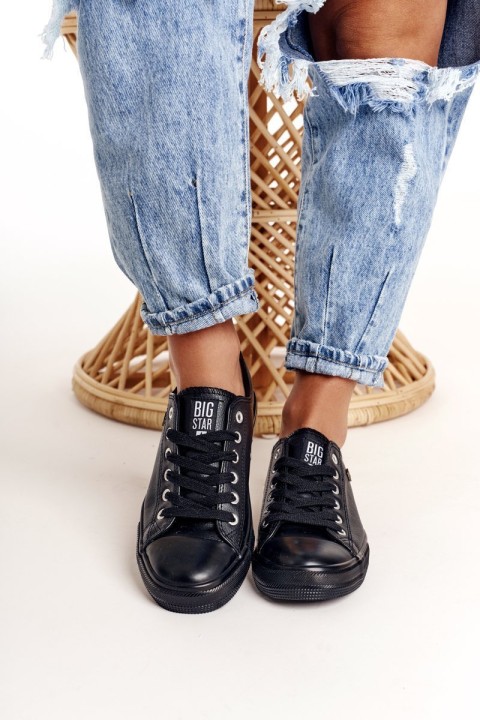 Women's Leather Sneakers Big Star Black V274871