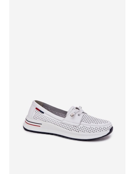 Leather Women's Platform Shoes White Violeth