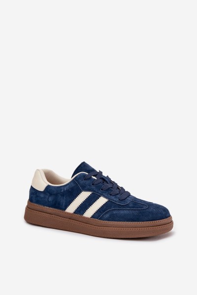 Women's Suede Sneakers on Platform Dark Blue Sylviona 2
