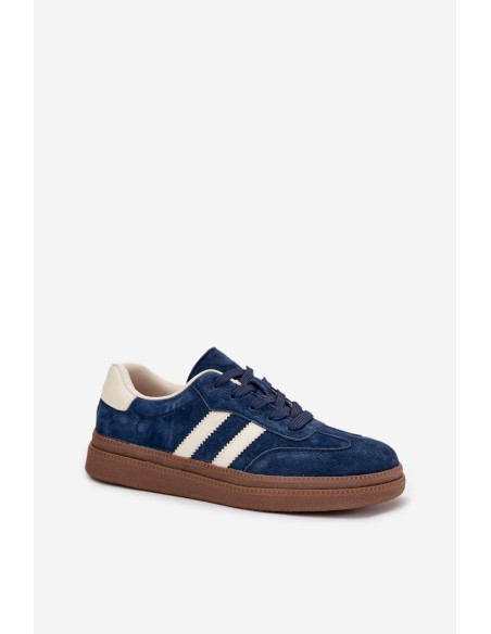 Women's Suede Sneakers on Platform Dark Blue Sylviona