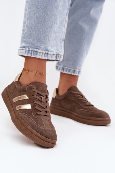 Women's Suede Sneakers on Platform Brown Sylviona