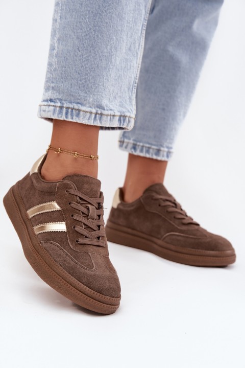 Women's Suede Sneakers on Platform Brown Sylviona