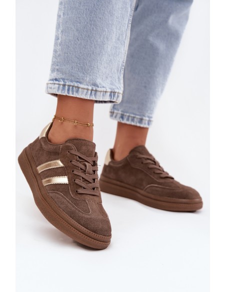 Women's Suede Sneakers on Platform Brown Sylviona