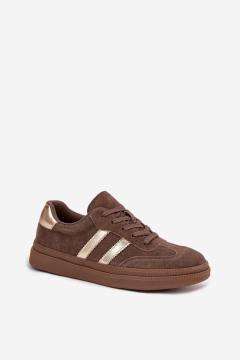 Women's Suede Sneakers on Platform Brown Sylviona