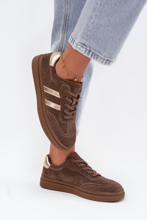 Women's Suede Sneakers on Platform Brown Sylviona