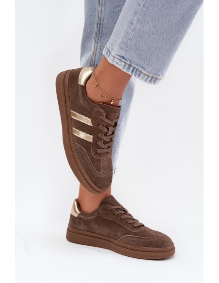 Women's Suede Sneakers on Platform Brown Sylviona
