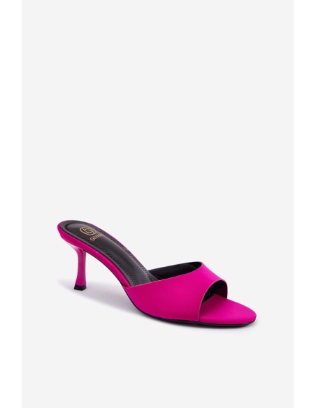 Women's Fuchsia Fabric High Heel Slides Selmira