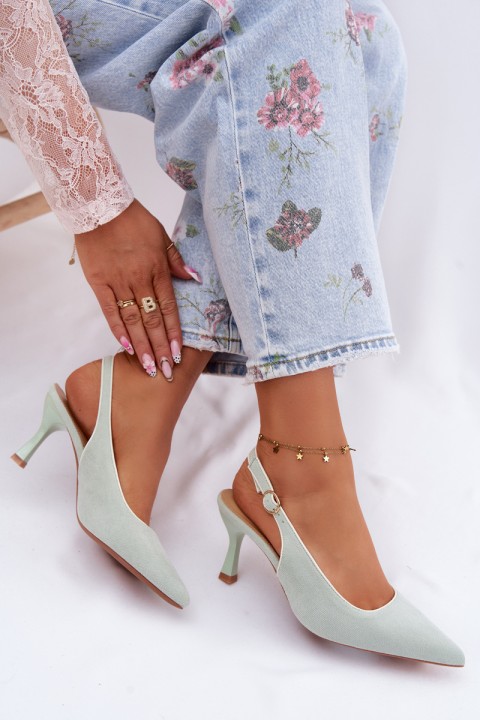 Women's High Heel Sandals With Trim Mint Relmira