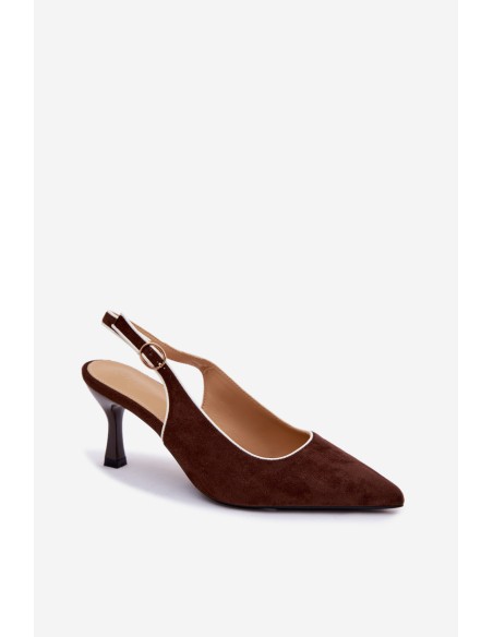 Women's High Heel Sandals With Trim Chocolate Relmira