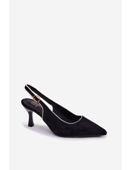 Women's High Heel Sandals With Trim Black Relmira