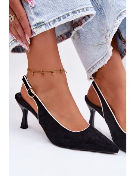 Women's High Heel Sandals With Trim Black Relmira