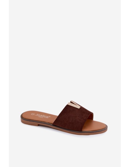Women's Flat Shoes With Decorative Detail V Chocolate Nelmira