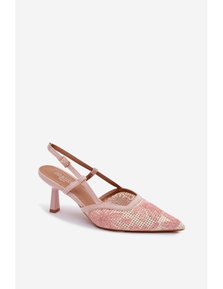 Pink Flowered High Heeled Sandals Kelmira