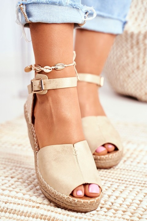 Sandals On A Braided Wedge Gold Maritta
