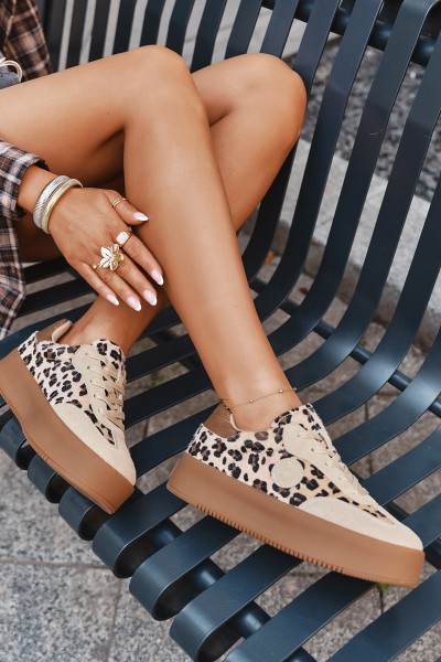 Women's Sneakers on Platform Panther Big Star SS274763 Beige