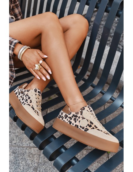 Women's Sneakers on Platform Panther Big Star SS274763 Beige