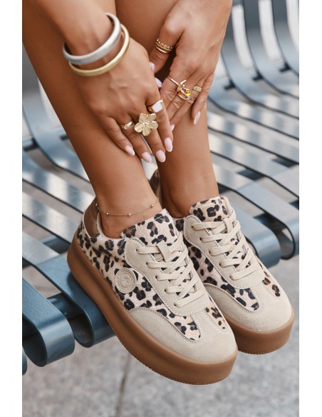 Women's Sneakers on Platform Panther Big Star SS274763 Beige