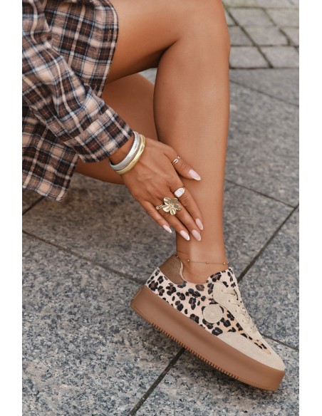 Women's Sneakers on Platform Panther Big Star SS274763 Beige