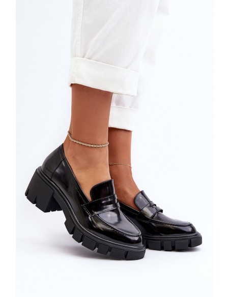 Women's Loafers on Chunky Heel Big Star NN274055 Black