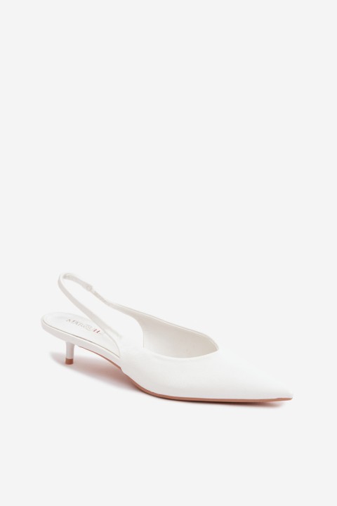 Patent Leather Women's Sandals Made of Faux Leather with Heels White Averelle