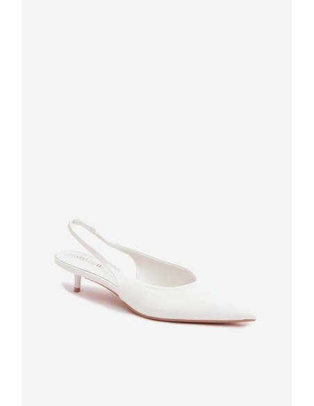 Patent Leather Women's Sandals Made of Faux Leather with Heels White Averelle