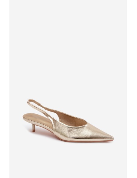 Women's Faux Leather Heeled Sandals Gold Averelle