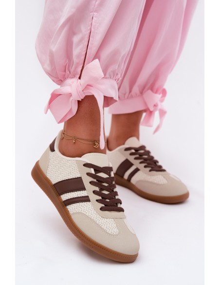 Women's Sneakers With Braided Design Brown Selvelin