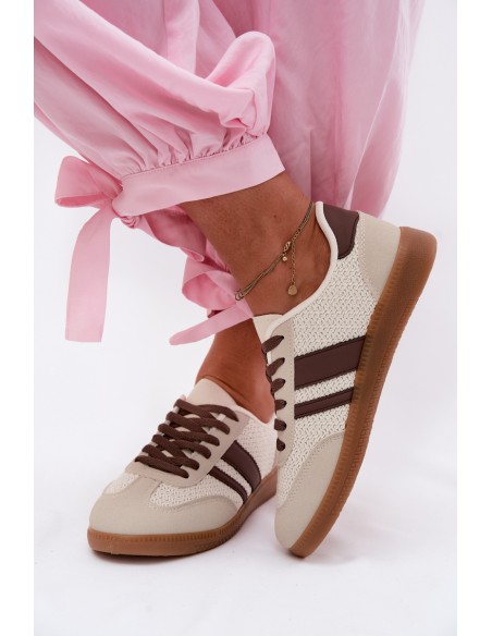 Women's Sneakers With Braided Design Brown Selvelin