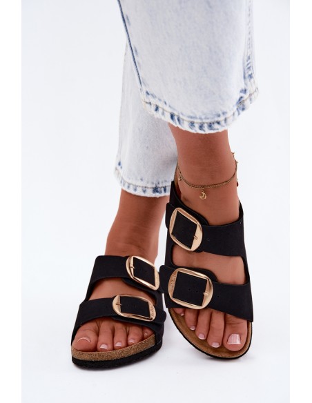 Women's Cork Sole Sandals With Straps Lee Cooper LCW-26-35-4455L Black