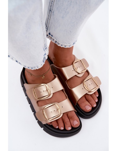 Women's Platform Sandals with Buckles Lee Cooper LCW-26-35-4462L Gold