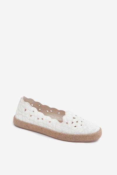 Women's Woven Floral Espadrilles White Merivelle 2