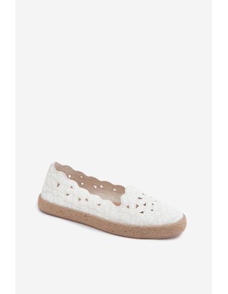 Women's Woven Floral Espadrilles White Merivelle