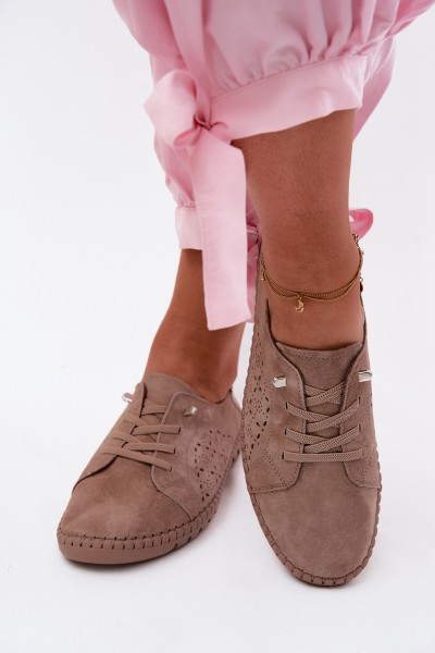 Breathable Suede Loafers Dark Beige Flaria