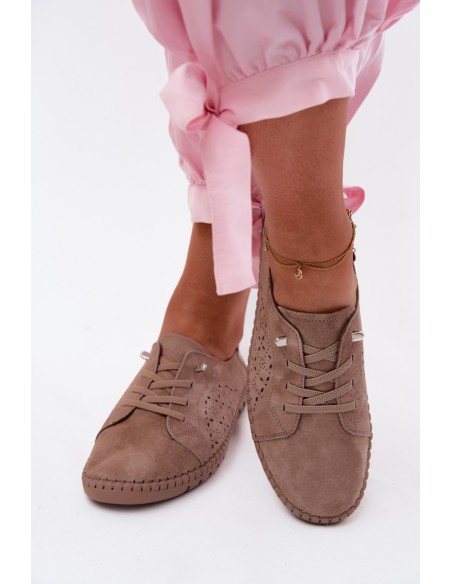 Breathable Suede Loafers Dark Beige Flaria