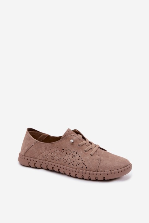 Breathable Suede Loafers Dark Beige Flaria
