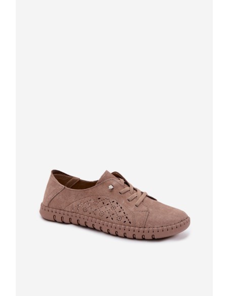 Breathable Suede Loafers Dark Beige Flaria