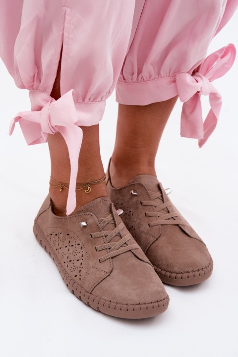 Breathable Suede Loafers Dark Beige Flaria