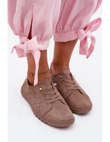 Breathable Suede Loafers Dark Beige Flaria