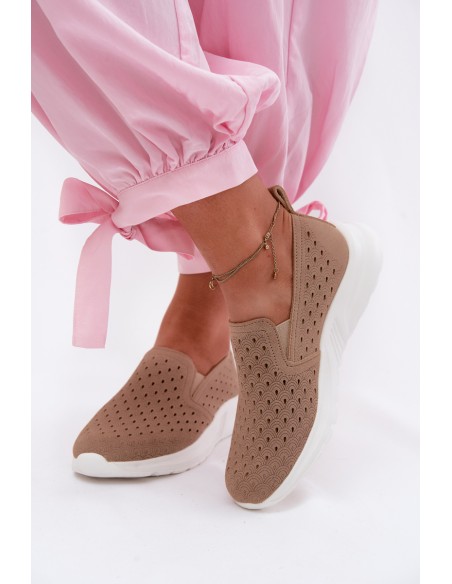 Women's Slip-On Mesh Sneakers Beige Geressa