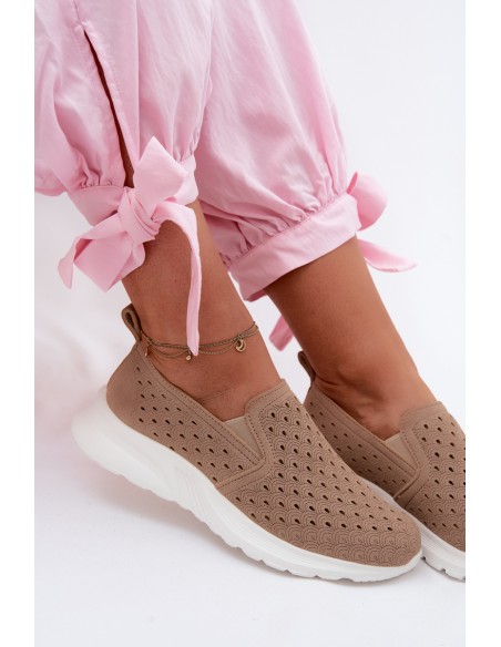 Women's Slip-On Mesh Sneakers Beige Geressa