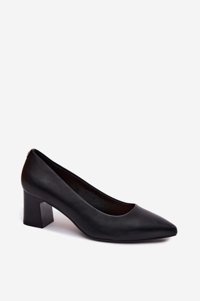 Sergio Leone PB413 Black Block Heel Shoes 2