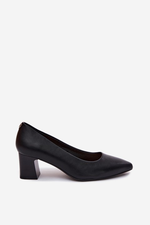 Sergio Leone PB413 Black Block Heel Shoes