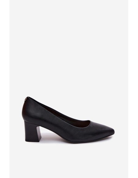 Sergio Leone PB413 Black Block Heel Shoes