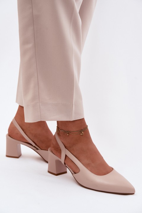 Women's Heeled Sandals Sergio Leone SK472 Cream Pink