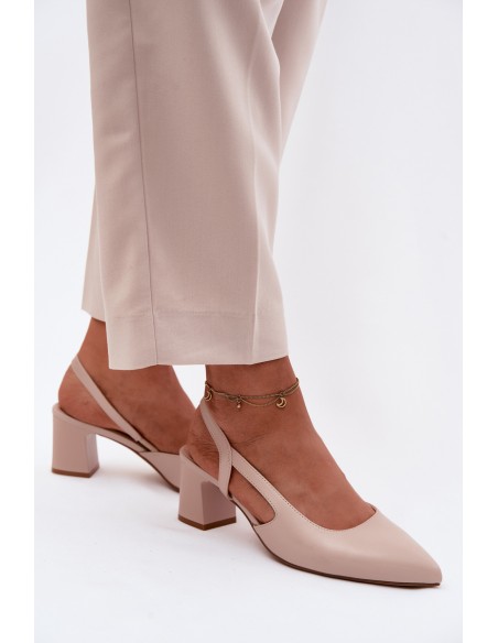 Women's Heeled Sandals Sergio Leone SK472 Cream Pink