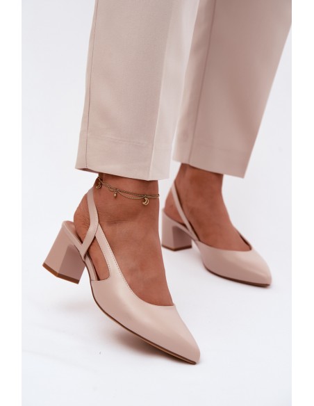 Women's Heeled Sandals Sergio Leone SK472 Cream Pink