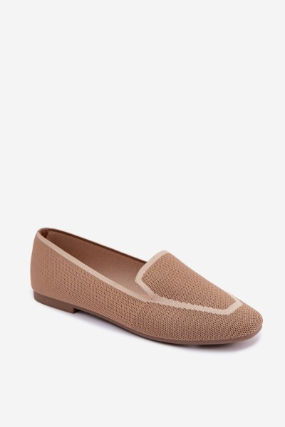 Women's Material Flats Light Brown Loafers Selisa 2