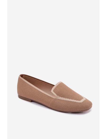Women's Material Flats Light Brown Loafers Selisa