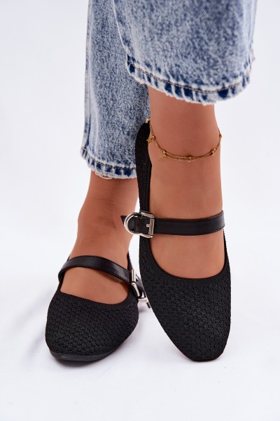 Fabric Ballerinas With Strap And Buckle Jelisa